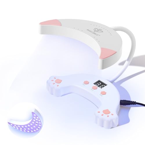 modelones UV LED Nail Lamp, Gooseneck UV Light for Gel Nails, 48 W Nail Light for Gel Nail Polish with 3 Timers and LCD Display, LED Nail Lamp for Fast Curing
