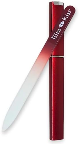 Bliss Kiss Simply Crystal Nail File - Large - Czech Glass - with case and Sleeve