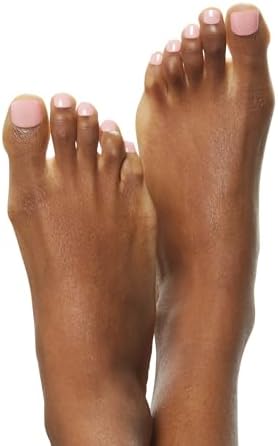 KISS imPRESS No Glue Pedi Press-On Toenails, Light Pink Nails with Pearl, Squoval Shape, Includes 24 Nails, Prep Pad, 1 Manicure Stick, 1 Mini File