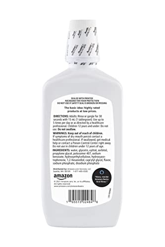 Amazon Basics Dry Mouth Oral Rinse, Alcohol Free, Mint, 16 Fluid Ounces, 1-Pack (Previously Solimo)