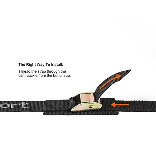 Ayaport Cam Buckle Tie Down Straps Lashing Straps 2200lbs Break Strength Heavy Duty Car Roof Rack Strap for Kayak, SUP, Surfboard, Cargo, Motorcycle, Truck, Boat, Dirt Bike (1" x 8')