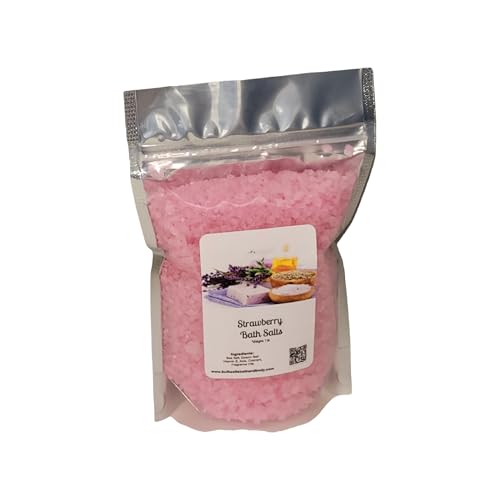 Bath Salts | 1lb Bag (16oz.) | Choose Your Scent | Epsom Salt | Sea Salt| Bathing | Body Care | Beauty | Relaxation | Spa | Pedicure | Manicure | Soak (Strawberry)