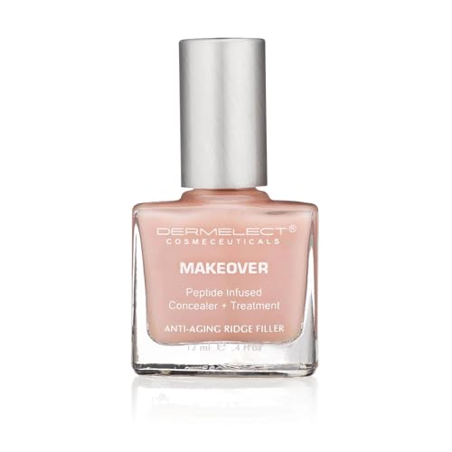 Dermelect Makeover Ridge Filler - Award-Winning Nail Treatment, Strengthens, Moisturizes, Conceals Imperfections, Keratin & Peptide Enriched, For Healthy, Smooth Nails 0.4 oz
