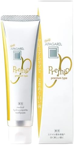 APAGARD® PREMIO, Sangi's Nano-Hydroxyapatite Toothpaste for Naturally Whiter Teeth, No Fluoride, For family use, 105g / 3.7 Oz, Double Mint, Pack of 2