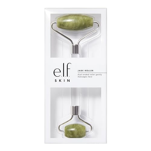 e.l.f. SKIN Jade Roller, Facial Roller to Massage & Destress Skin, Gently Massages, Soothes & Boosts Skin’s Vitality