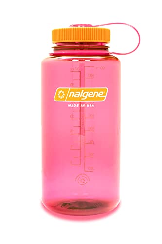 Nalgene Sustain Tritan BPA-Free Water Bottle Made with Material Derived from 50% Plastic Waste, 32 OZ, Wide Mouth, Flamingo Pink