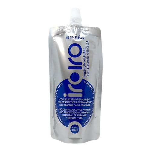 IROIRO Premium Natural Semi-Permanent Hair Color 45 Deep Blue (8oz)