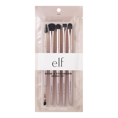 e.l.f. Ultimate Eyes 5 Piece Brush Collection, Makeup Brushes For Eyeliner, Eyeshadow, Brows & more, Vegan & Cruelty-Free