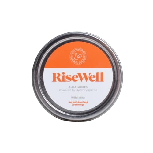 RiseWell a-HA Mint - Xylitol Mints for Dry Mouth - Hydroxyapatite Sugar Free Breath Mints - Promotes Remineralization and Freshens Breath, On-The-Go Oral Mint, 30 Count