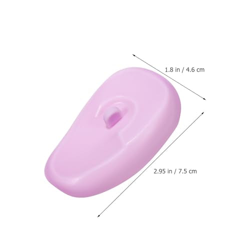 4 Pairs Silicone Ear Covers for Hair Dye, Shower, Swimming - Reusable Ear Protectors for Home and Salon Use (Purple and Green)