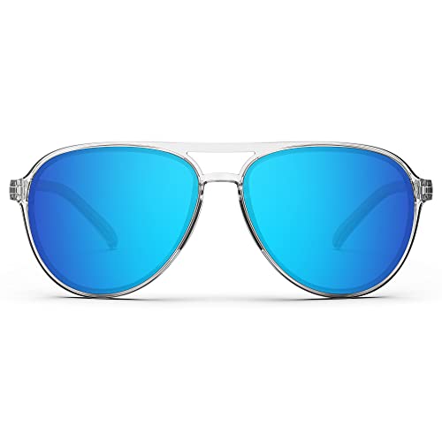 TOREGE Polarized Sunglasses For Men Women Aviator Sunglasses, Lightweight Sports Sun Glasses UV400 Protection For Driving Cycling Fishing Boating Beach Golf TR75 (Black Amber&Black&Gray Lens C3)