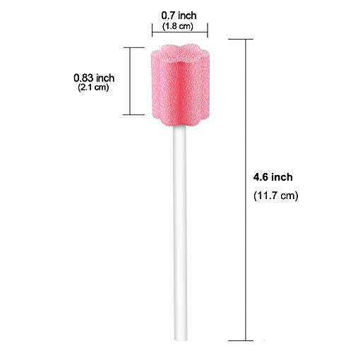 Disposable Untreated Oral Care Swabs, 250 Count (Pink+Plum)