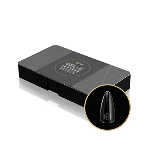 Apres Gel-X Natural Stiletto Short Box of Nail Tips, 500pcs, 10 Sizes 0-9, Soft Gel Tip Box