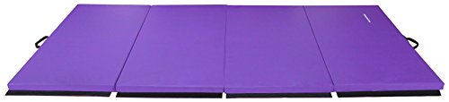 BalanceFrom All Purpose 4'x10'x2" Extra Thick High Density Anti Tear Gymnastics Gym Folding Exercise Aerobics Mats, Purple