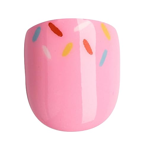 KISS imPRESS No Glue Mani Press On Nails, Mini Press-On Manicure for Kids, 'Super Duper', Pink, Kids Size, Squoval Shape, Includes 20 Fake Nails with Removable Application Tabs, 1 Mini File