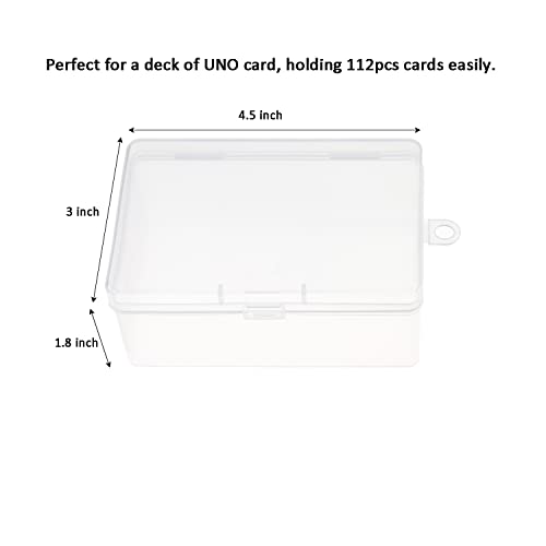 Plastic UNO Card Case Holder Designed for 112Pcs Classic Mattel UNO Card Game, High Capacity Playing Card Case Box Storage (NO Cards) (Set of 2)