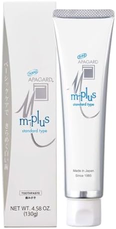 APAGARD® M-Plus, Sangi's Nano-Hydroxyapatite Toothpaste for Naturally Whiter Teeth, No Fluoride, for Family use, 130g / 4.58 oz, Mild Mint Flavor, Pack of 1
