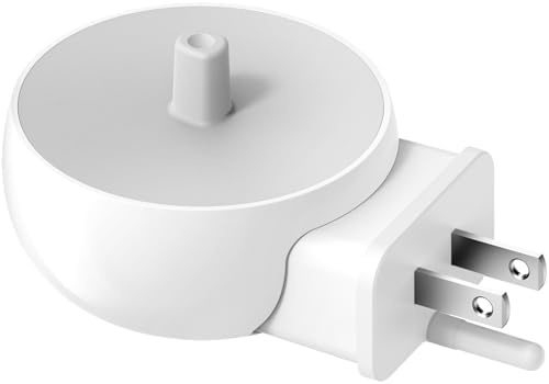2-in-1 Wall Charger for Oral-B Braun Electric Toothbrush, 3-Port US Plug Charger Base for Oral B Genius Pro Smart Vitality Kids io2 io3 io4 io5 io6 Serie, IPX5, White