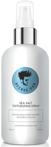 Avenue Man Sea Salt Spray for Men - Texturizing & Thickening Sea Salt Hair Spray for Men with Kelp and Brown Seaweed Extract - Paraben, Sulfate-Free - Add Volume and Texture Beach Hairspray 6.76 Oz