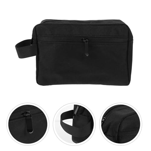 Ipetboom Data Cable Organizer Bag and Electronics Pouch for Travel, Black Zippered Gadgets Storage Case with Multi-compartment for Earphones and Usb Accessories
