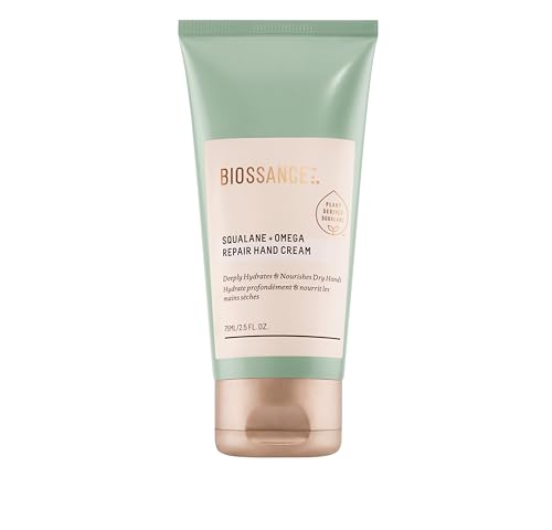 Biossance Squalane + Omega Repair Hand Cream – Deeply Moisturizes & Protects Dry Hands – Squalane, Omega-3,6,9, Vitamin E, Vegan Glycerin – Boosts Radiance – Strengthens Skin Barrier, 2.5 oz