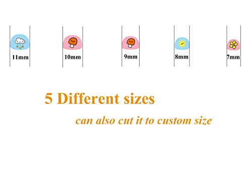 Little Kids Nail Stickers Full Nail Wraps Self Adhesive Nail Polish Decals for Kids Girls Nail Art Decoration Fun Including Rainbow Flower Cow Fruit Food Star Cloud Bee for Age 3 4 5 6 7 8(Pack of 12)