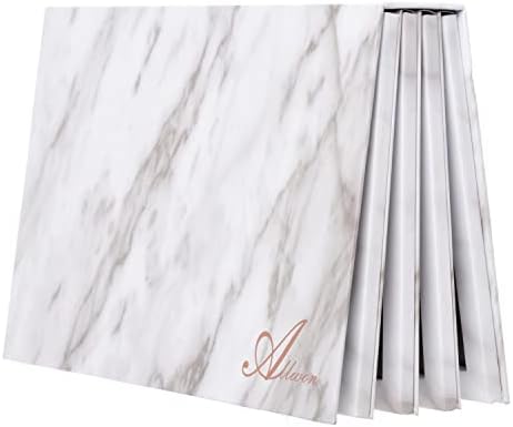 Allwon 4-Layer Book Shaped Marble Magnetic Palette Large Empty Makeup Palette Storage Box for Eyeshadow Lipstick Blush Powder (White)