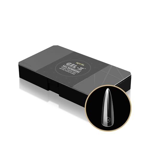Apres Nail Gel-X Natural Stiletto Long Box of Tips, 500 Gel-X Tips, Soft Gel Tips, 10 Sizes 0-9, No Size 00 Included