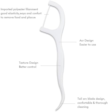 500 Count Dental Flossers Each Individually Wrapped, Floss Singles Bag, Travel Hotel Restaurant Office Car Dental Floss, Floss Picks Oral Care Teeth Clean Flat Wire