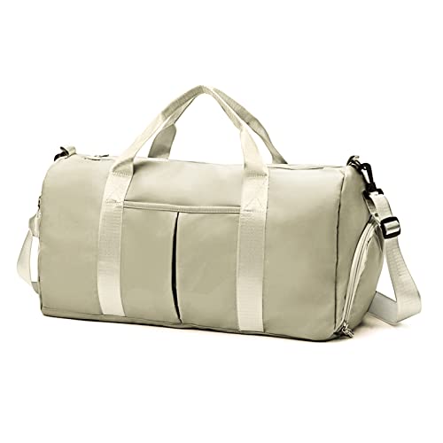 Travel Duffel Tote Bag,Waterproof Shoulder Weekender Bag For Women and Men Swim Sports Travel Gym Bag，Foldable and expandable bag Lightweight and easy Carry on Light Pink