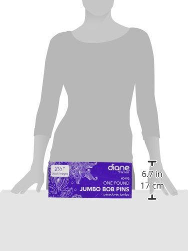 Diane 2.5” Large Black Bobby Pins for Women, Girls, Hairdressing, Salon, Hair Pins with Ball Tips for Securing Updos, Flyaways, 1lb Pack, (Approximately 250 Pins)
