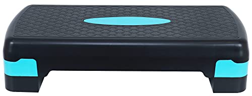 Fitvids Adjustable Workout Aerobic Stepper Step Platform Trainer, 27-Inch, Black/Blue