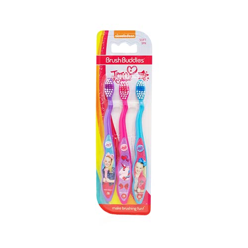 Brush Buddies Jojo Siwa Manual Toothbrush Pack, Multi-Colored, Battery Powered, Girls