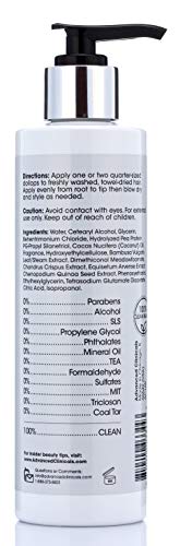 Advanced Clinicals 10-in-1 Anti-Frizz Hydrating Heat Protectant Hair Cream Coconut & Bamboo Strengthen, Detangle & Smooth Dry, Damaged Hair DEA, Paraben, Sulfate-Free, Color Safe, 7.5 Fl Oz