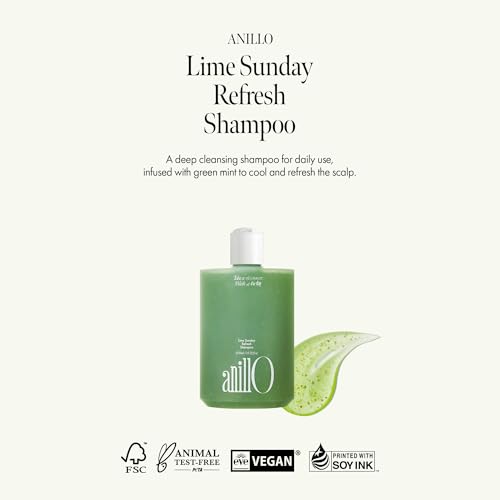 Lime Sunday Refresh Shampoo with Vitamin C, Korean Jeju Tangerine, Mint & Almond Powder for Oily Scalp Care – Exfoliating, Deep Cleansing, Lime Citrus Scent, Silicone & Paraben-Free (15.22 fl.oz)