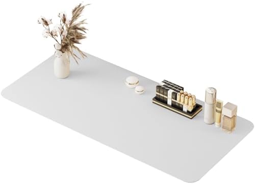 39.37"" * 15.7"" Large makeup Mat for Vanity Top Protector,Cover Work Table Waterproof, Non-Slip Pad for makeup vanity. (white)