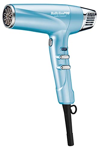 BabylissPRO Nano Titanium Hair Dryer, Professional 1875-Watt Blow Dryer, Lightweight, Ionic Technology Dries Hair Faster with Less Frizz