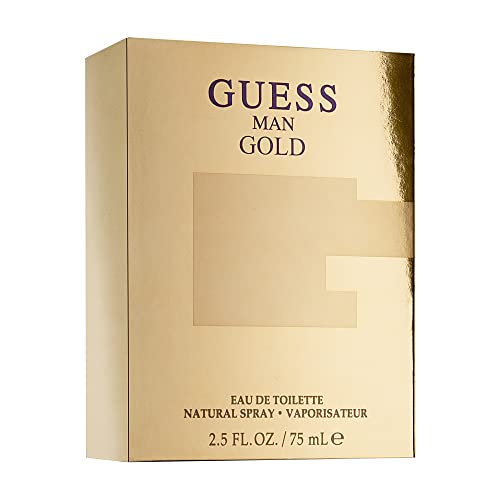 GUESS Gold Eau De Toilette Spray for Men, 2.5 Oz