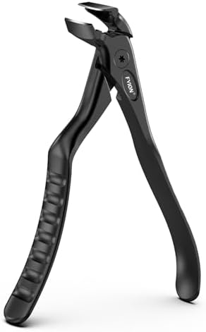 FVION Toenail Clippers for Seniors, Upgraded Long Handle Angled Head Toenail Clippers for Thick Toenails and Fingernails (Black)