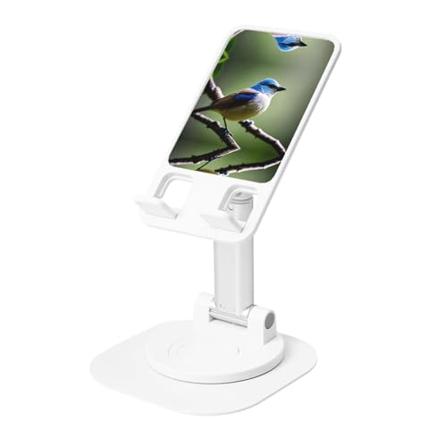 Ethereal Nightingale Bird Cell Phone Stand 360° Adjustable Desktop Phone Holder Cradle Compatible With Most Mobile Phones White