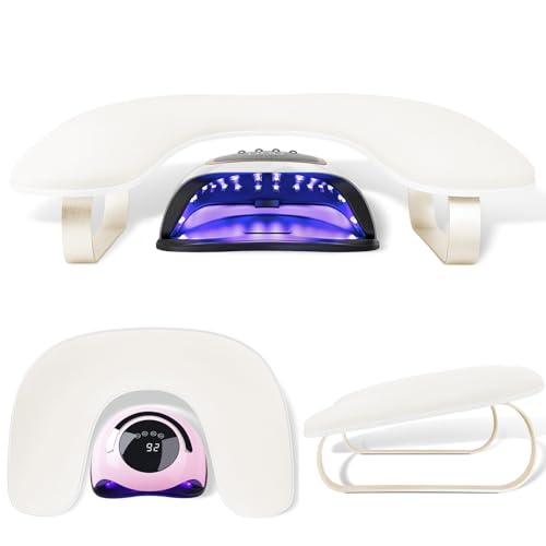 Arm Rest for Nails Tech Upgraded 10° Inclined, U-Shaped Manicure Nail Arm Rest Stand, Nail Armrest for Nail Tech Hand Rests with Aluminum Alloy Holder Non-Slip