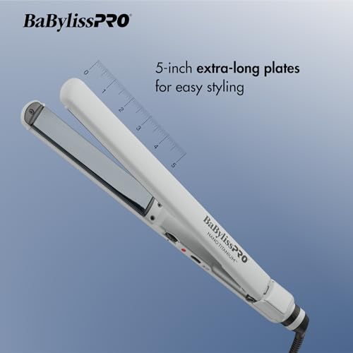 BabylissPRO Nano Titanium Ultra-Thin Hair Straightener, Professional Flat Iron for All Hair Types