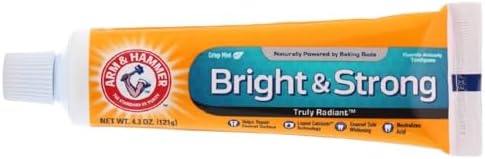 ARM & HAMMER Truly Radiant Whitening & Enamel Strengthening Fluoride Toothpaste, Fresh Mint, 4.3 oz (Pack of 5)
