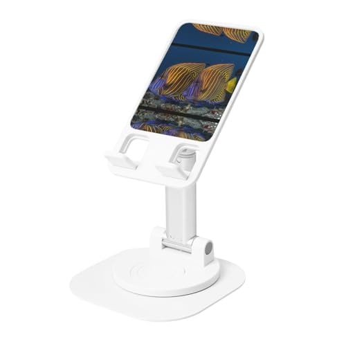 Tropical Fish Cell Phone Stand 360° Adjustable Desktop Phone Holder Cradle Compatible With Most Mobile Phones White