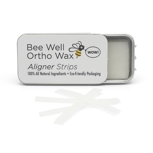 Bee Well Invisalign Wax | 100% All Natural Beeswax Aligner Kit Essential for Clear Aligners Strips | Protects & Relieves Irritation | 1 Recyclable Tin with 40 Strips