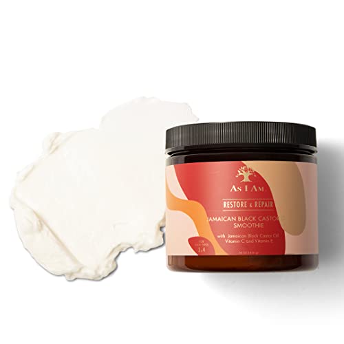 As I Am Jamaican Black Castor Oil Smoothie 16 oz - with Ceramide, Vitamin C & E - Enhanced Curl Definition - Lightweight - Strong Hold - Flake Free - Reduces Breakage & Tangles