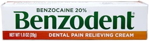 Benzodent Dental Pain Relieving Cream, 1 Ounce - Buy Packs and SAVE (Pack of 5)