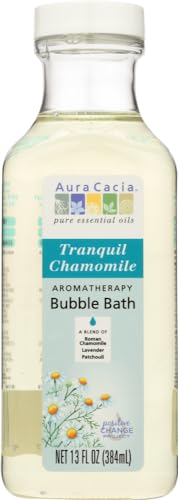 Aura Cacia Aromatherapy Bubble Bath, Tranquil Chamomile, 13 fluid ounce bottle (Pack of 3)