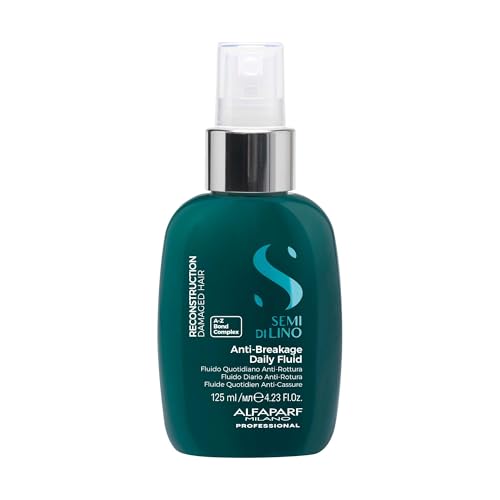 Alfaparf Milano Semi di Lino Reconstruction Reparative Anti Breakage Daily Fluid for Damaged Hair - Hair Breakage Treatment - Protects - Adds Shine - Thermal Protector - Fine Hair - Vegan - (4.23 oz)