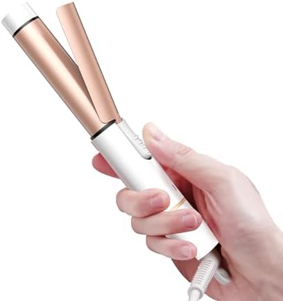 Mini Travel Curling Iron, European Travel Curling Iron Dual Voltage (100V-240V) Mini Size for Short Hair 1 inch, Portable Hair Curler with 30s Fast Heating Constant 180° for International (White)